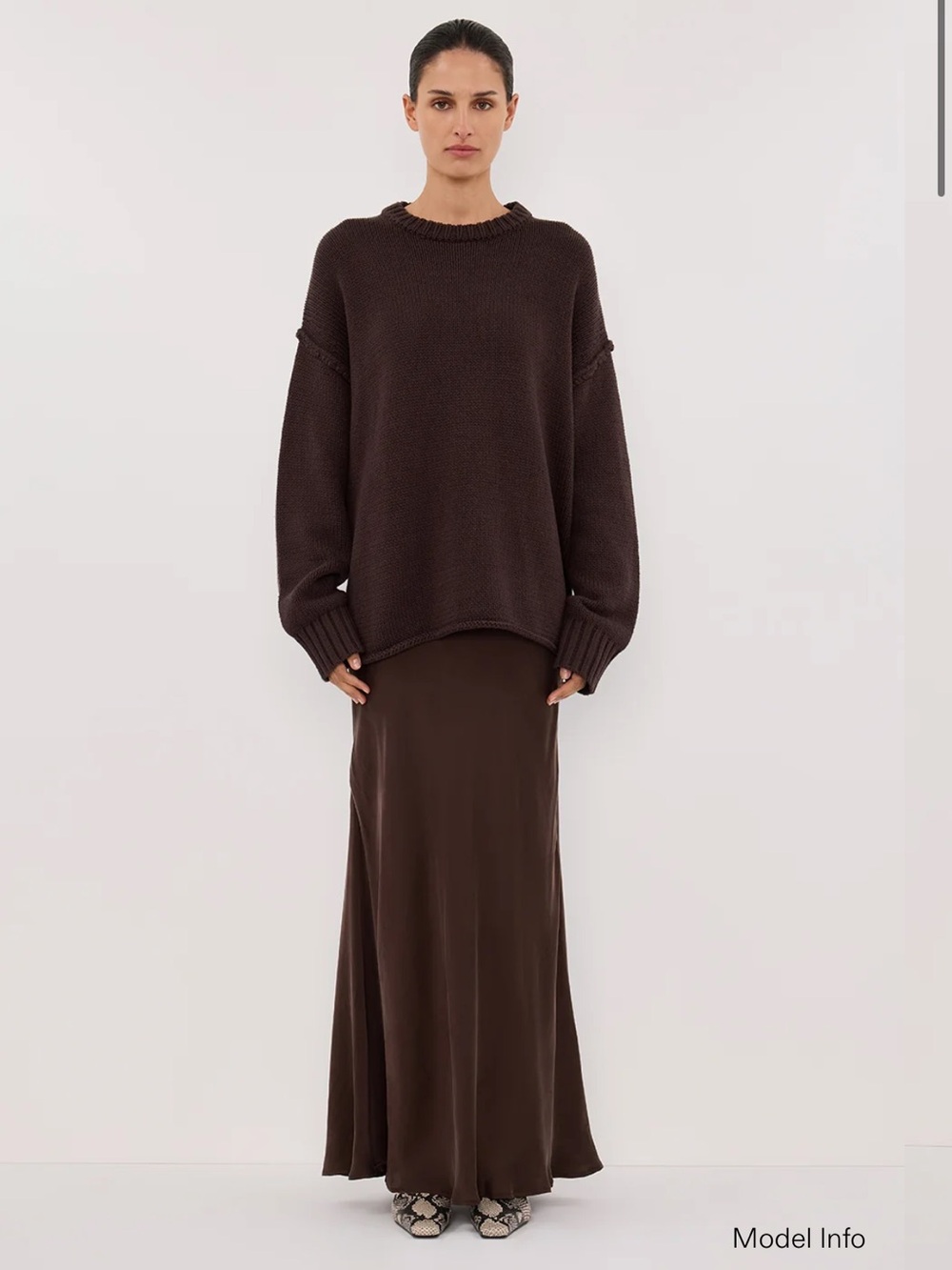 Dissh Colette Cupro Silk Skirt in BITTER CHOCOLATE